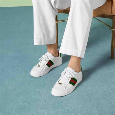 ace leather sneaker gucci on foot|gucci ace sneakers price increase.